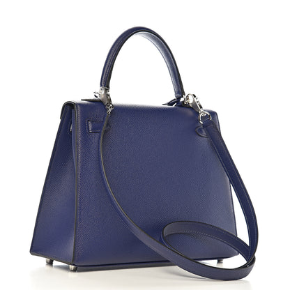 Hermes Epsom Kelly Sellier 25 Bleu Encre 2 of 10