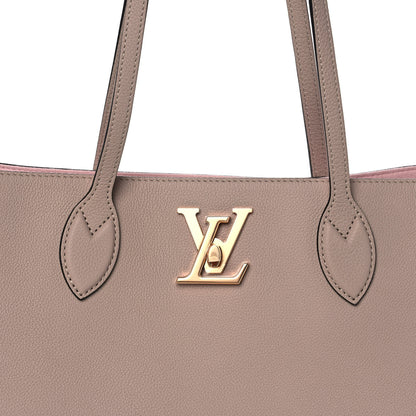 Louis Vuitton Grained Calfskin Lockme Shopper Greige 7 of 10