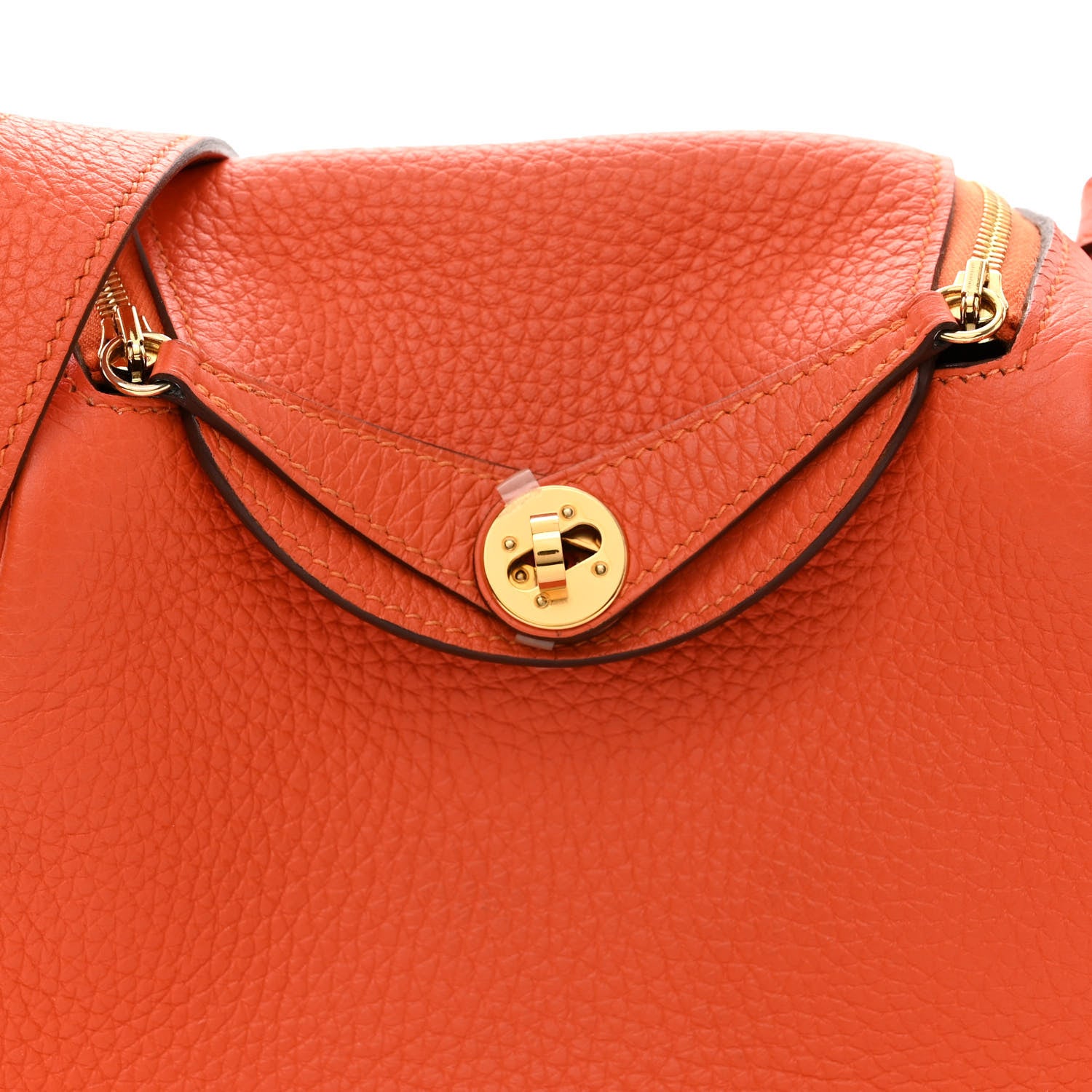 Hermes Taurillon Clemence Mini Lindy 20 Feu 7 of 10
