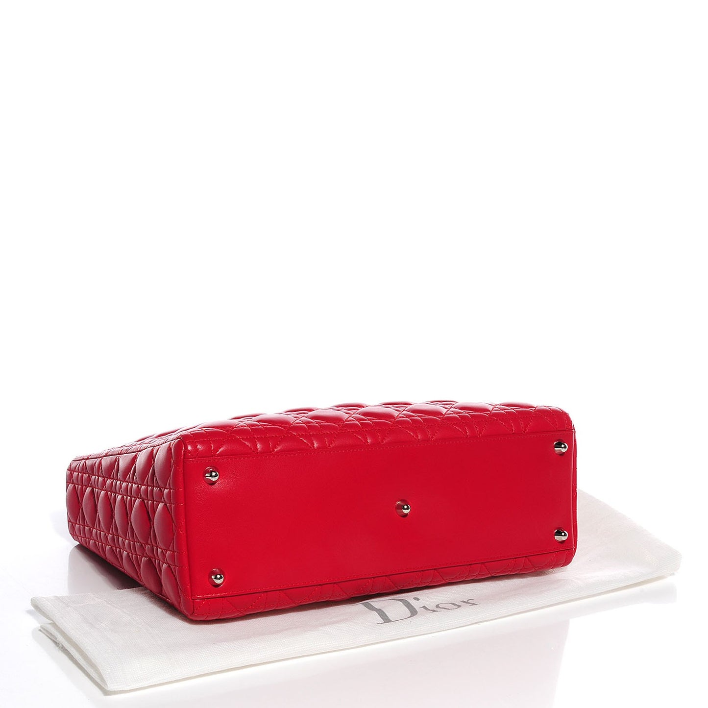 Lambskin Cannage Large Lady Dior Red