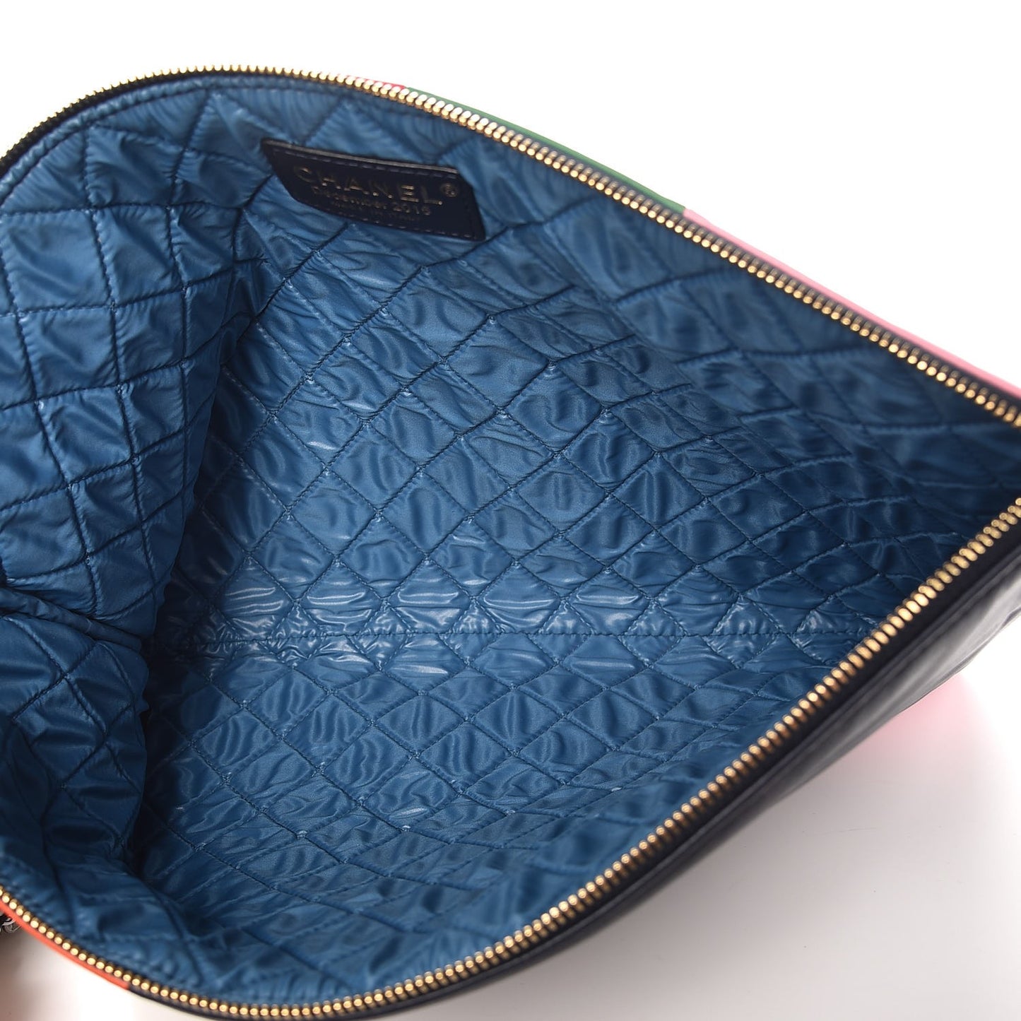 Lambskin Colorblock Cosmetic Case Multicolor