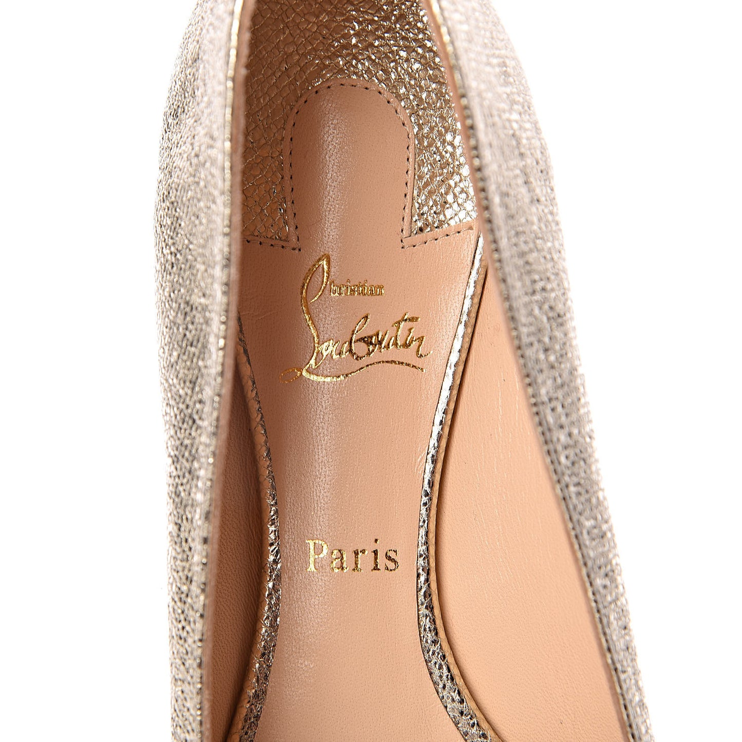 Metallic Nappa Merimee Flats 38.5 Platine