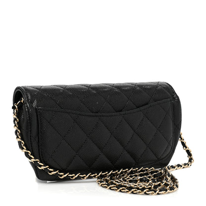 Chanel Caviar Quilted Glasses Case With Chain Black 3 of 9