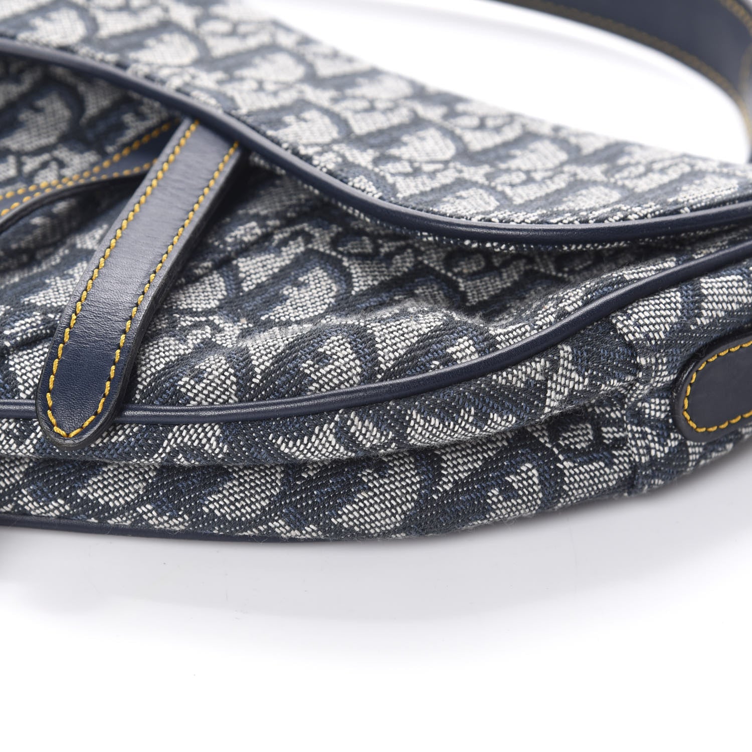 Christian Dior Monogram Saddle Bag Blue 9 of 9