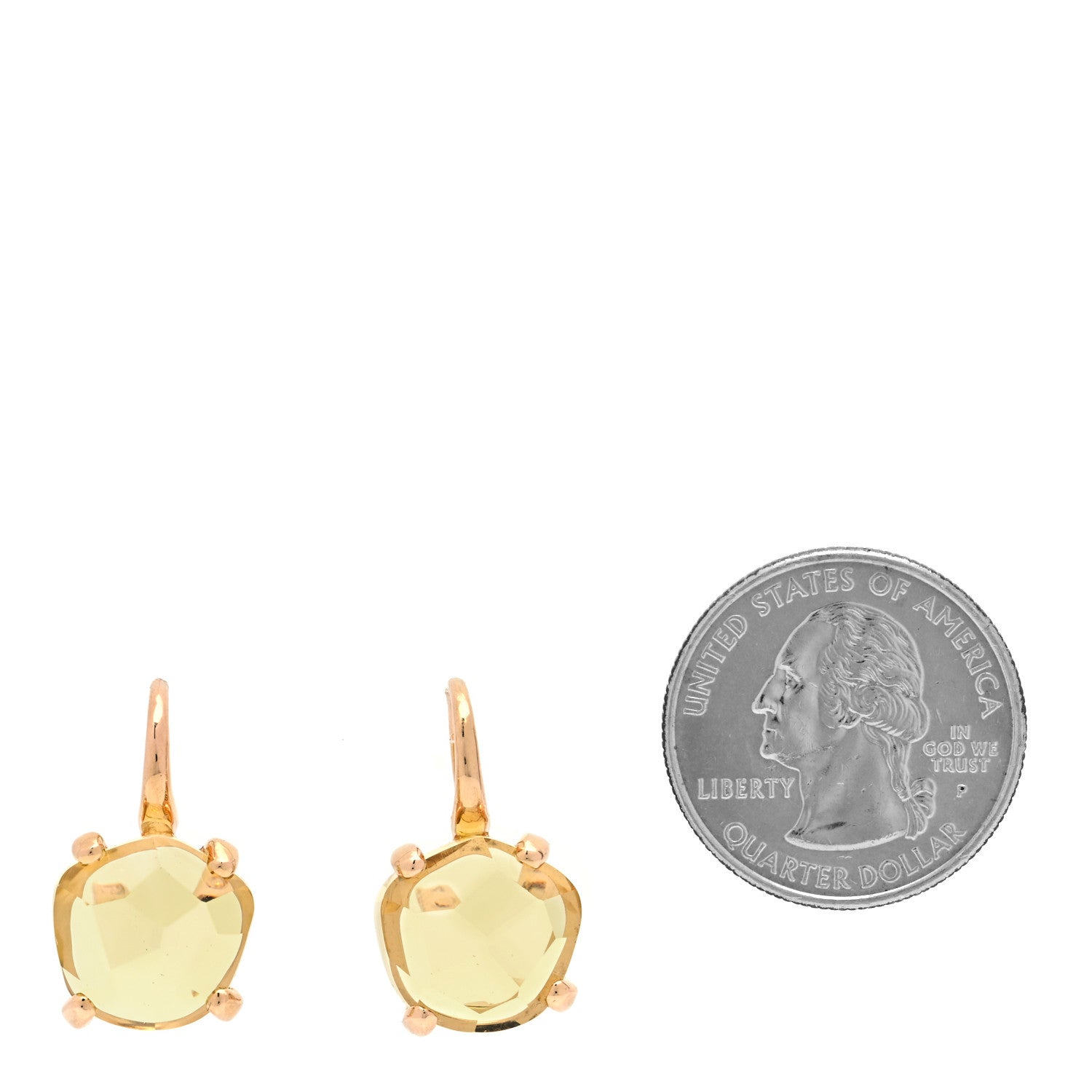 Pomellato 18K Yellow Gold Lemon Quartz Lola Drop Earrings 2 of 6