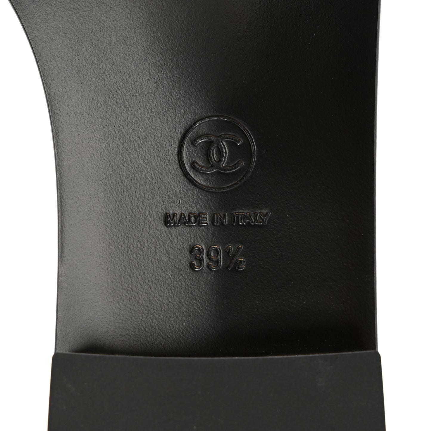 Patent Calfskin CC Mules 39.5 Black