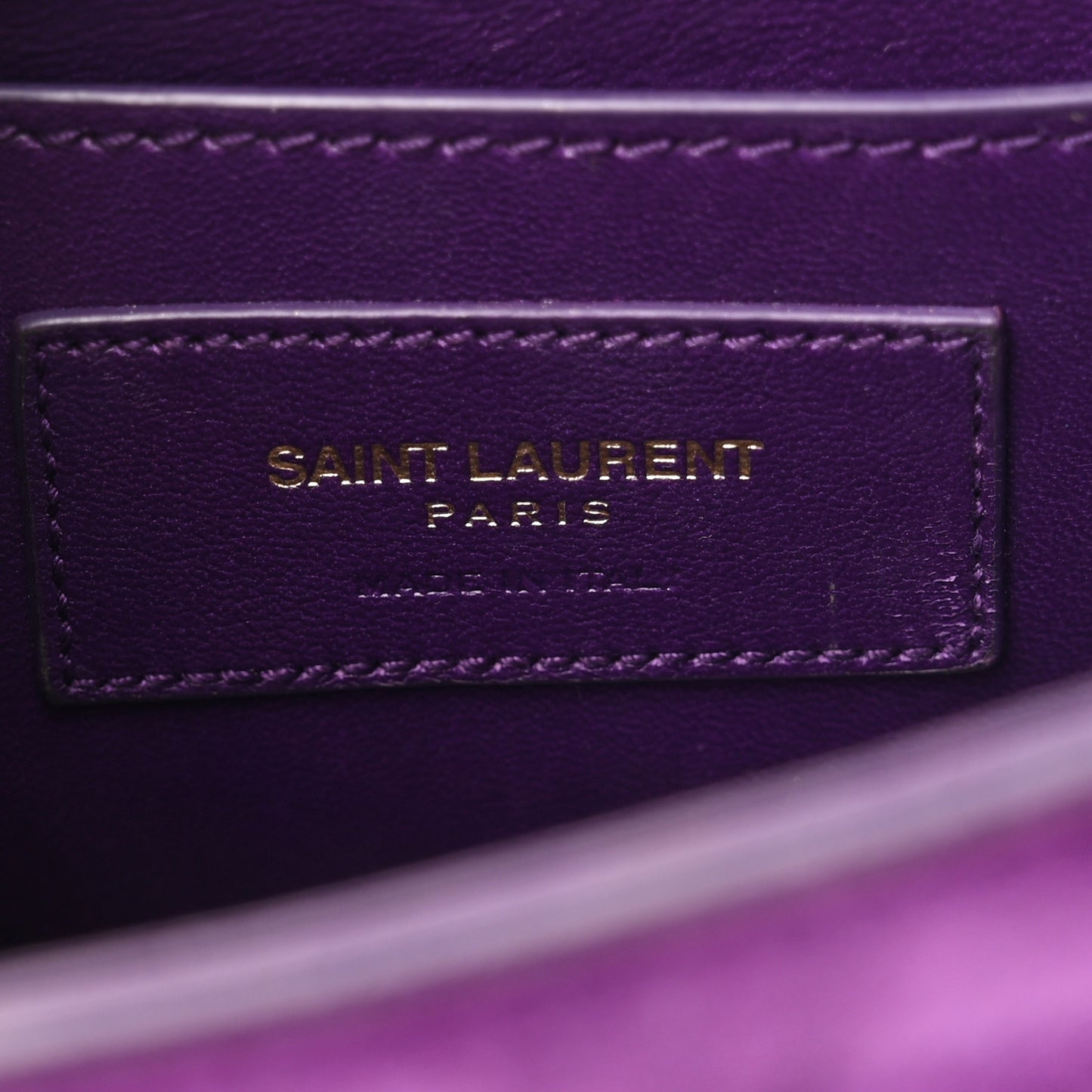 Suede Small Classic Monogram Kate Tassel Satchel Purple