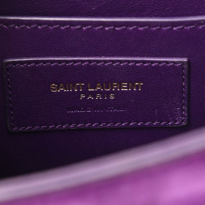 Saint Laurent Suede Small Classic Monogram Kate Tassel Satchel Purple 6 of 12