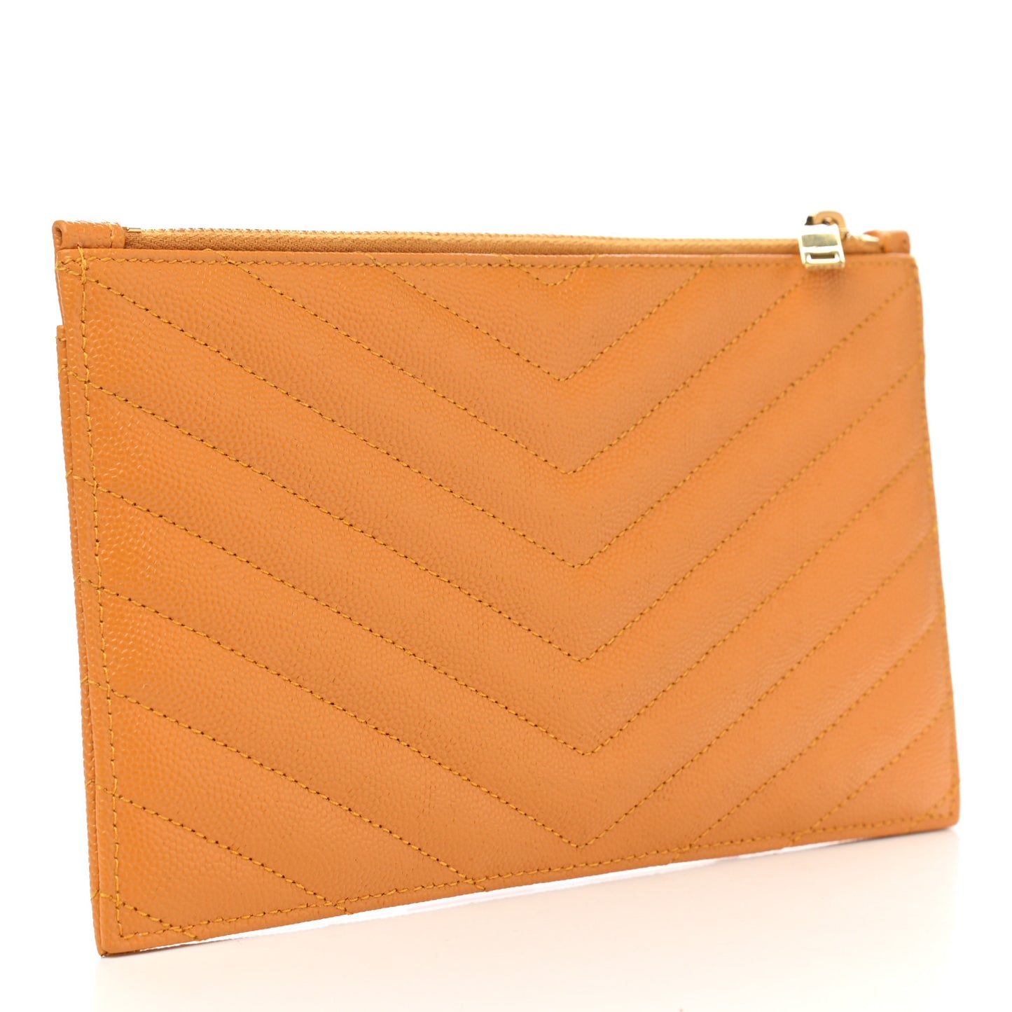 Grain De Poudre Chevron Monogram Bill Pouch Senape Yellow