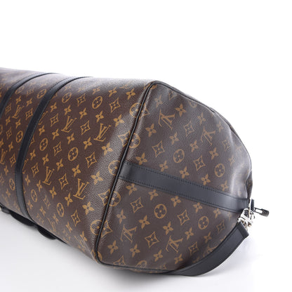 Louis Vuitton Monogram Macassar Keepall Bandouliere 55 10 of 12