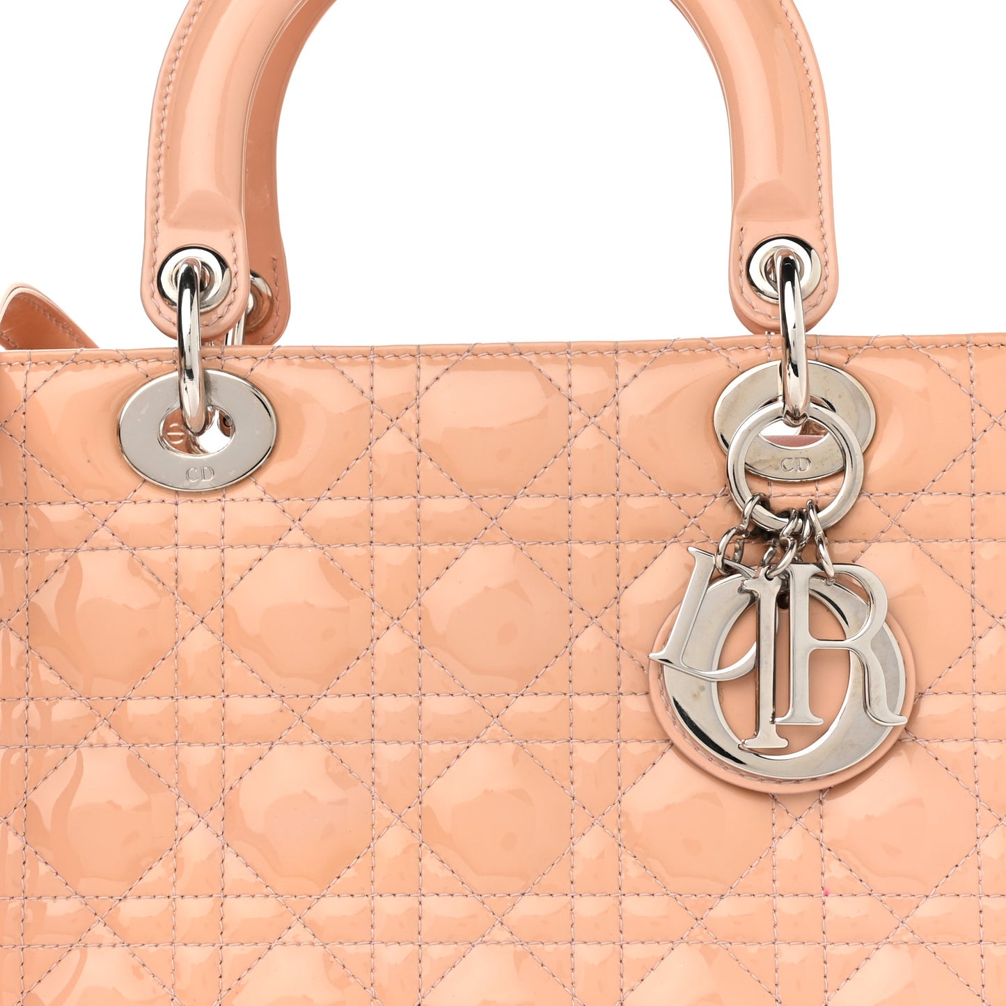 Patent Cannage Medium Lady Dior Light Pink