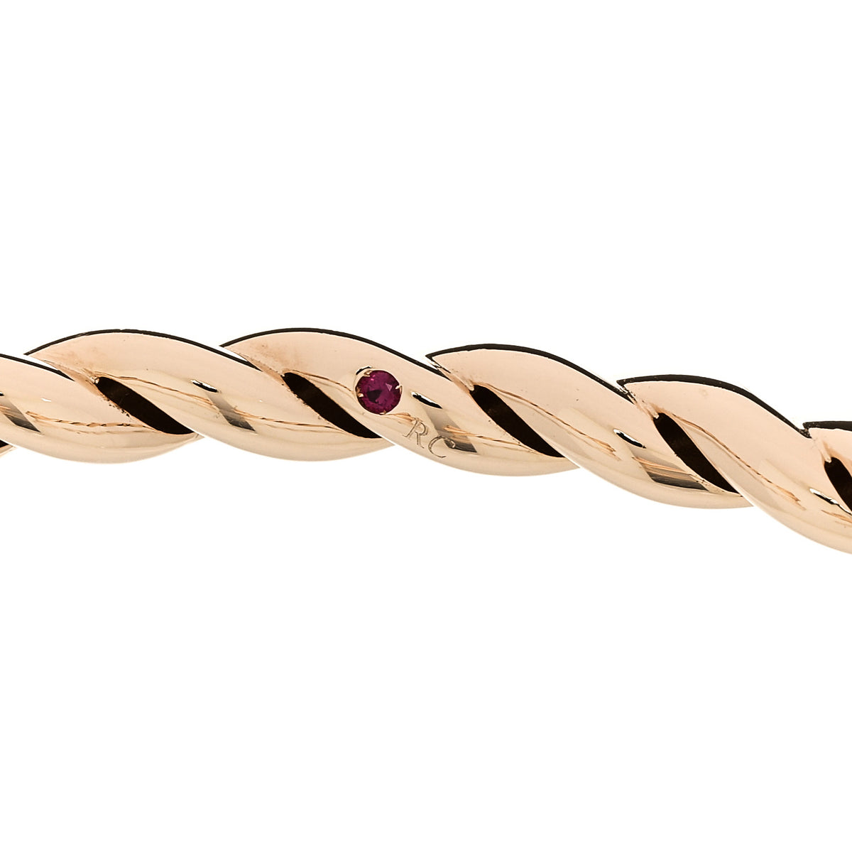 18K Yellow Gold Diamond Love in Verona Twist Open Bracelet