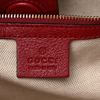 Gucci Monogram New Sakai Calfskin Lux Horsebit 1955 Tote Bag Beige Ebony New Cherry Red 6 of 13