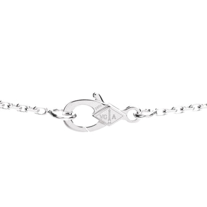 Van Cleef & Arpels 18K White Gold Chalcedony Vintage Alhambra Pendant Necklace 4 of 6