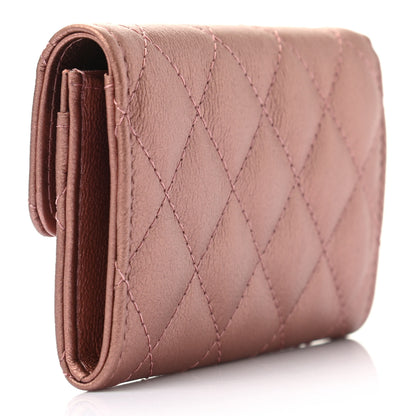 Chanel Metallic Calfskin Quilted Reissue Flap Card Holder Copper Pink 3 of 8