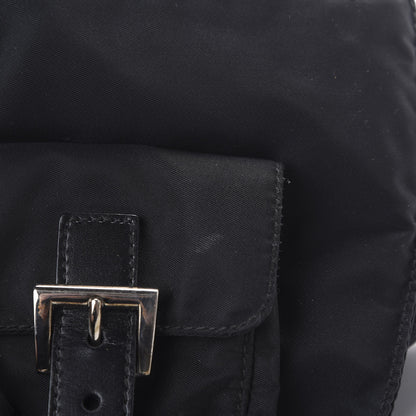 Prada Tessuto Nylon Soft Calfskin Sling Belt Bag Black 8 of 9