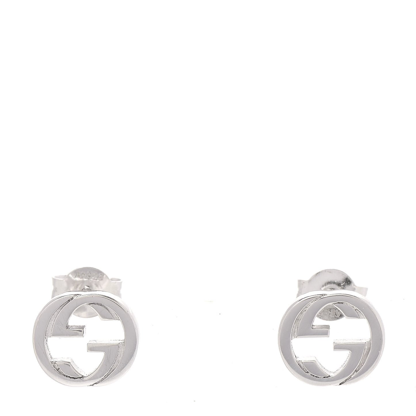 Sterling Silver Interlocking GG Stud Earrings