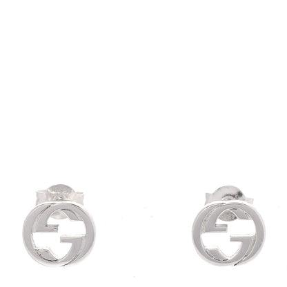 Gucci Sterling Silver Interlocking GG Stud Earrings 1 of 6
