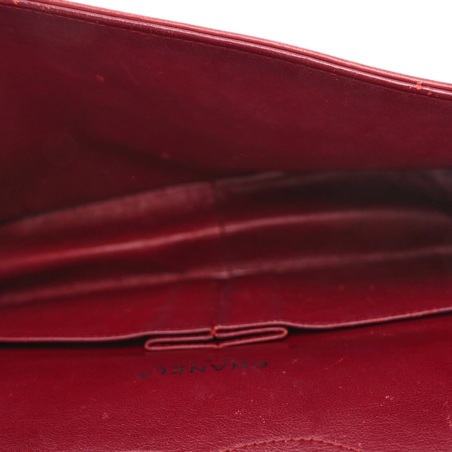 Patent Quilted Maxi Double Flap Red