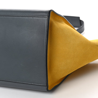 Celine Smooth Calfskin Suede Medium Tri-Color Trapeze Mustard 8 of 11