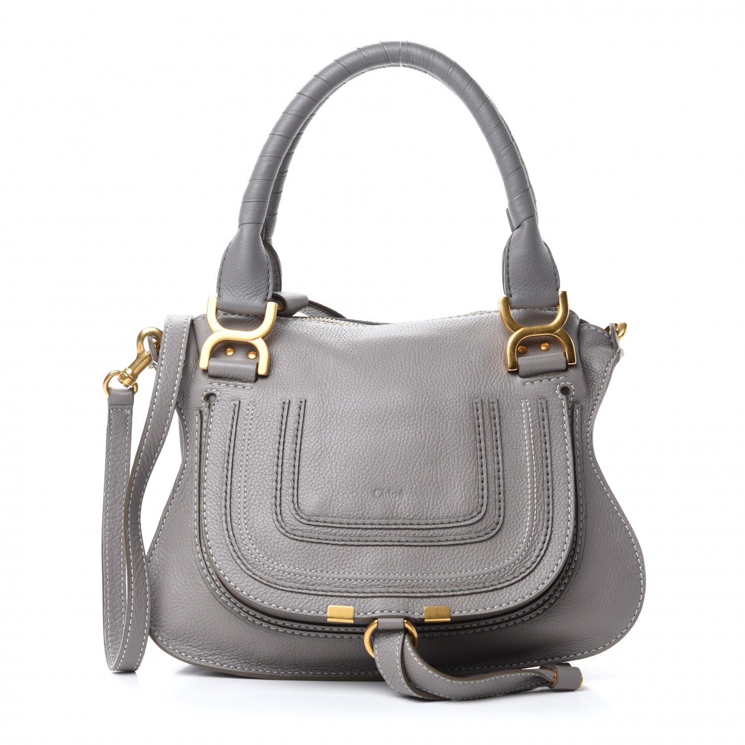 Chloe Calfskin Small Marcie Satchel Cashmere Grey 1 of 11