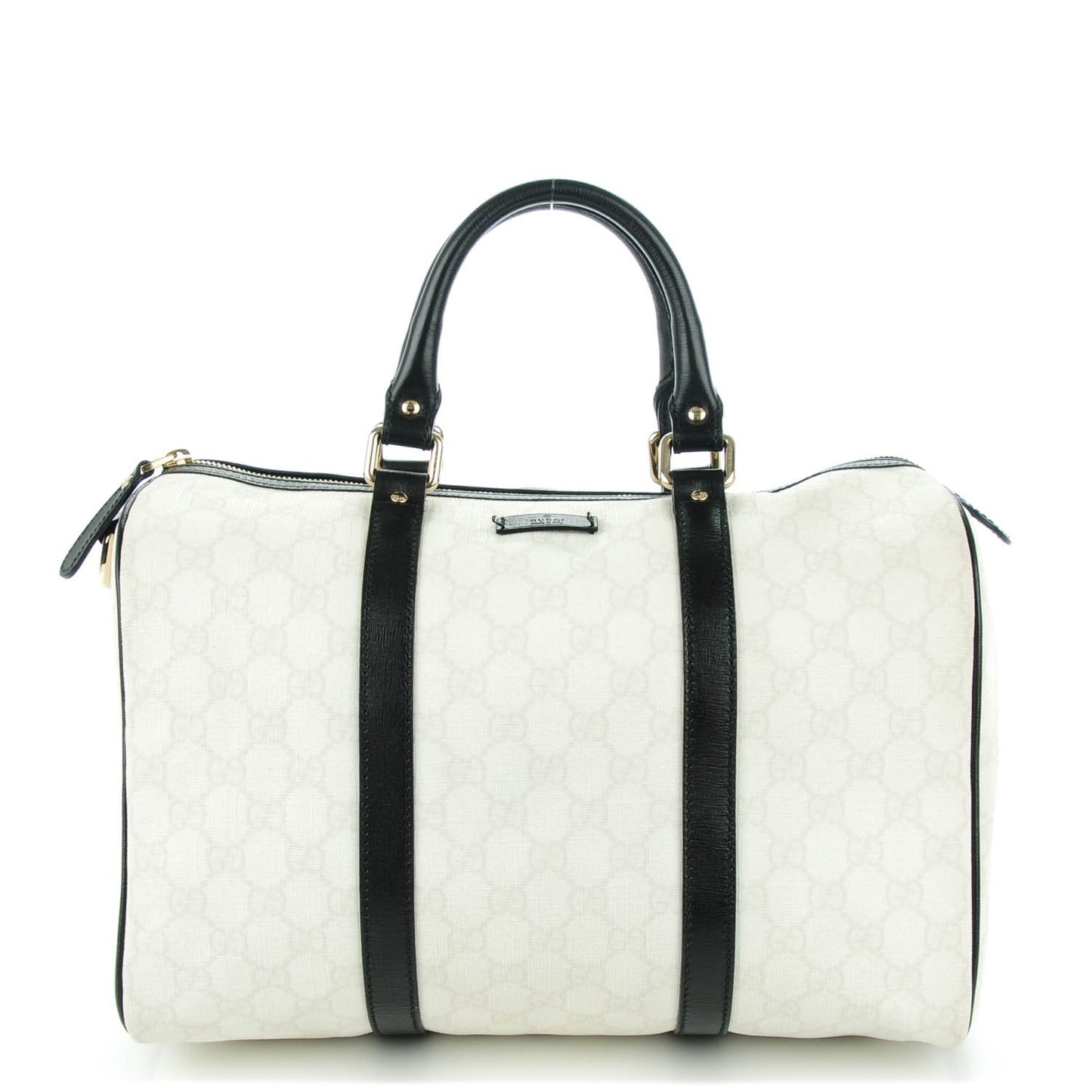 GG Plus Monogram Medium Joy Boston White Black
