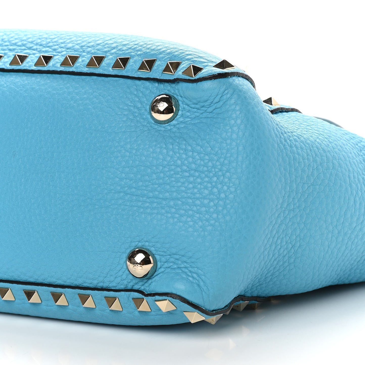 Pebbled Calfskin Small Rockstud Tote Parrot