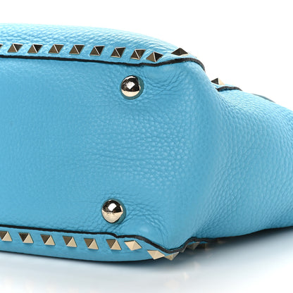 Valentino Garavani Pebbled Calfskin Small Rockstud Tote Parrot 9 of 9