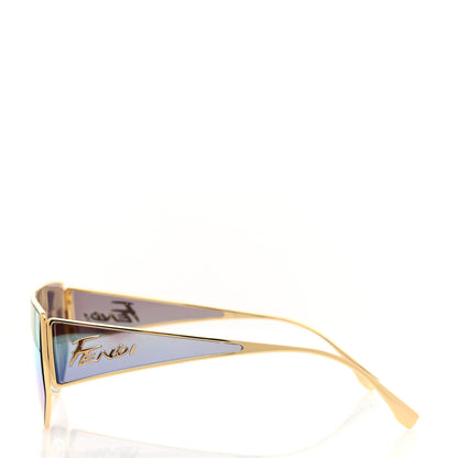 Fendi Metal Disco Geometric Sunglasses FE 40051/U Gold Blue Mirror 3 of 7