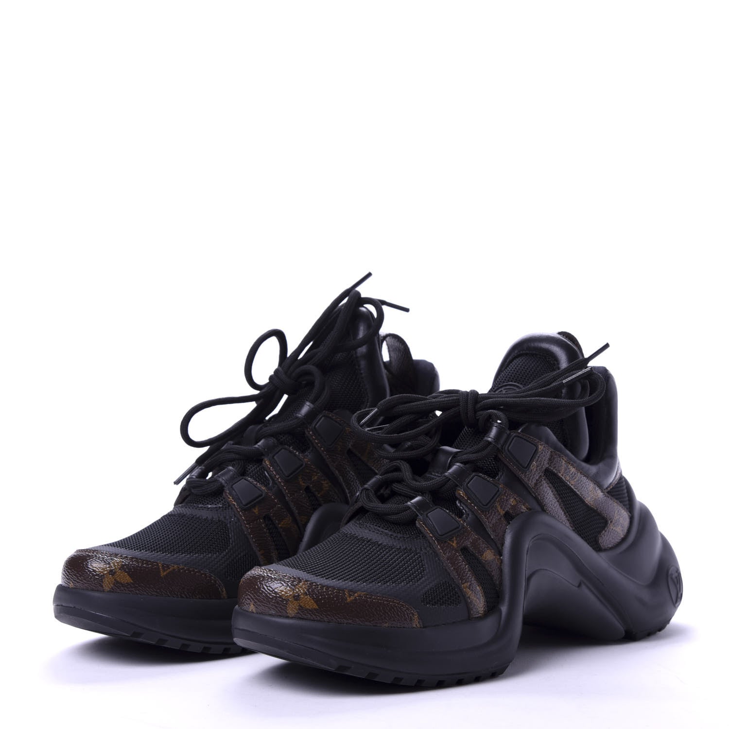 Louis Vuitton Calfskin Patent Monogram LV Archlight Sneakers 37 Black 3 of 11