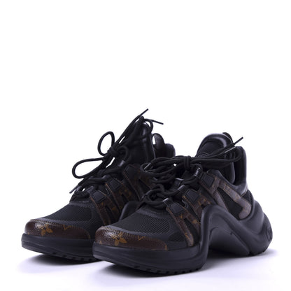 Louis Vuitton Calfskin Patent Monogram LV Archlight Sneakers 37 Black 3 of 11