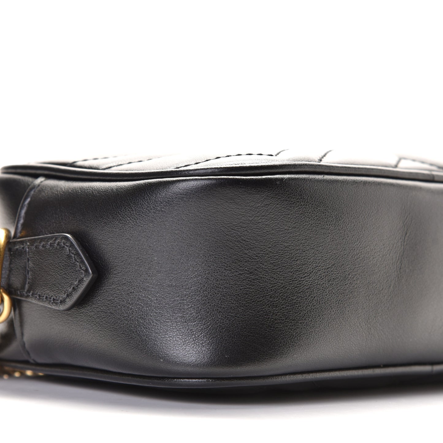 Calfskin Matelasse Mini GG Marmont Chain Shoulder Bag Black