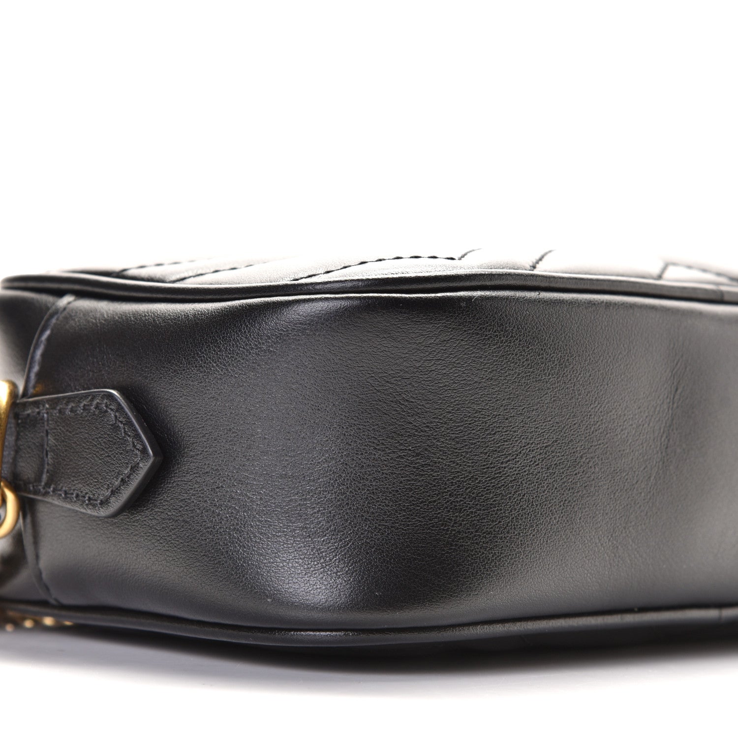 Gucci Calfskin Matelasse Mini GG Marmont Chain Shoulder Bag Black 7 of 10
