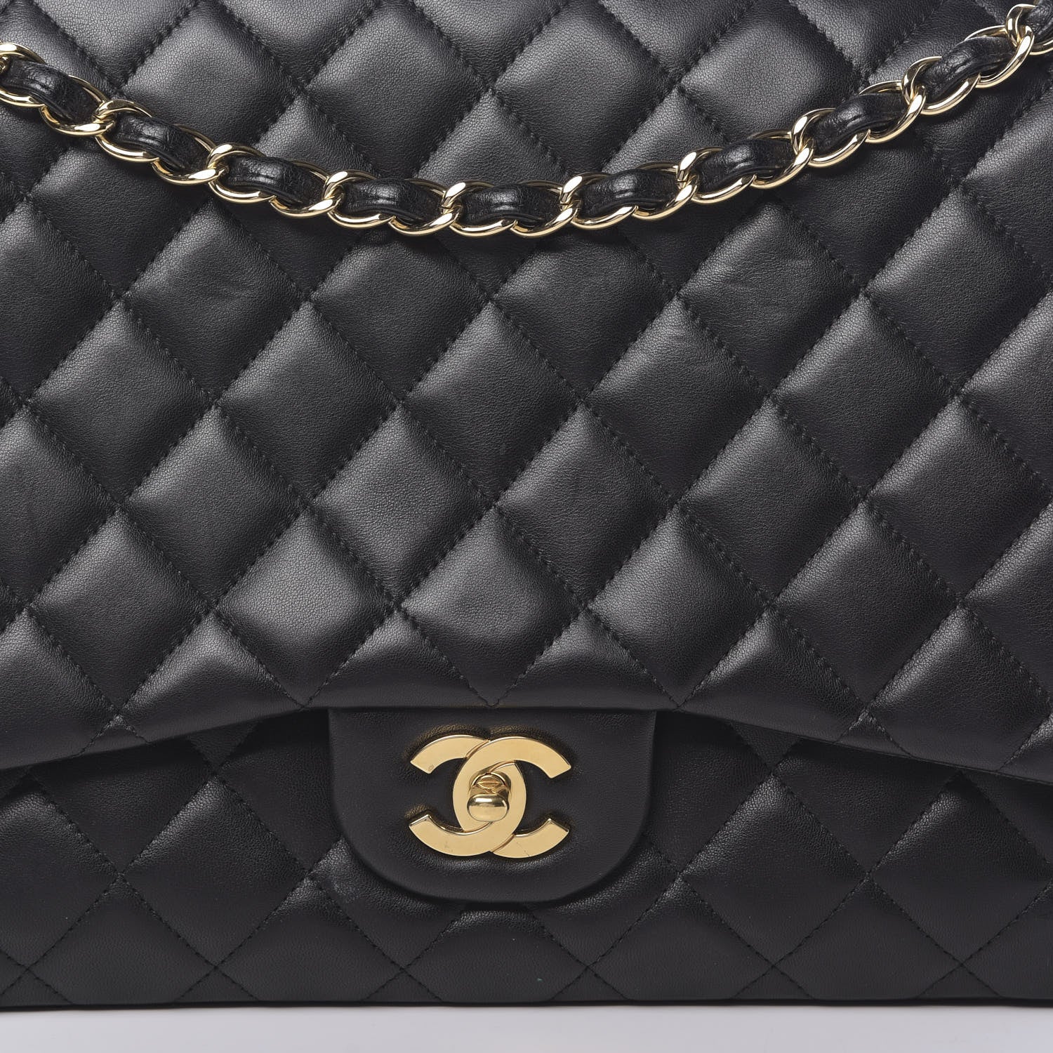 Chanel Lambskin Quilted Maxi Single Flap Black 10 of 10
