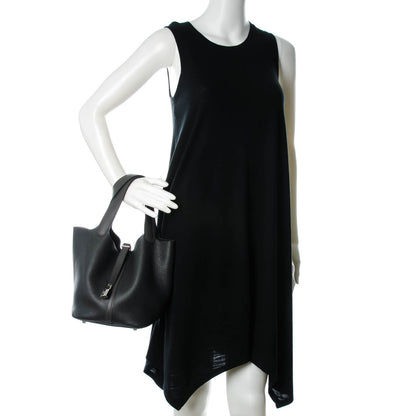 Hermes Taurillon Clemence Swift Bi-Color Picotin 22 MM Plomb Graphite 4 of 11