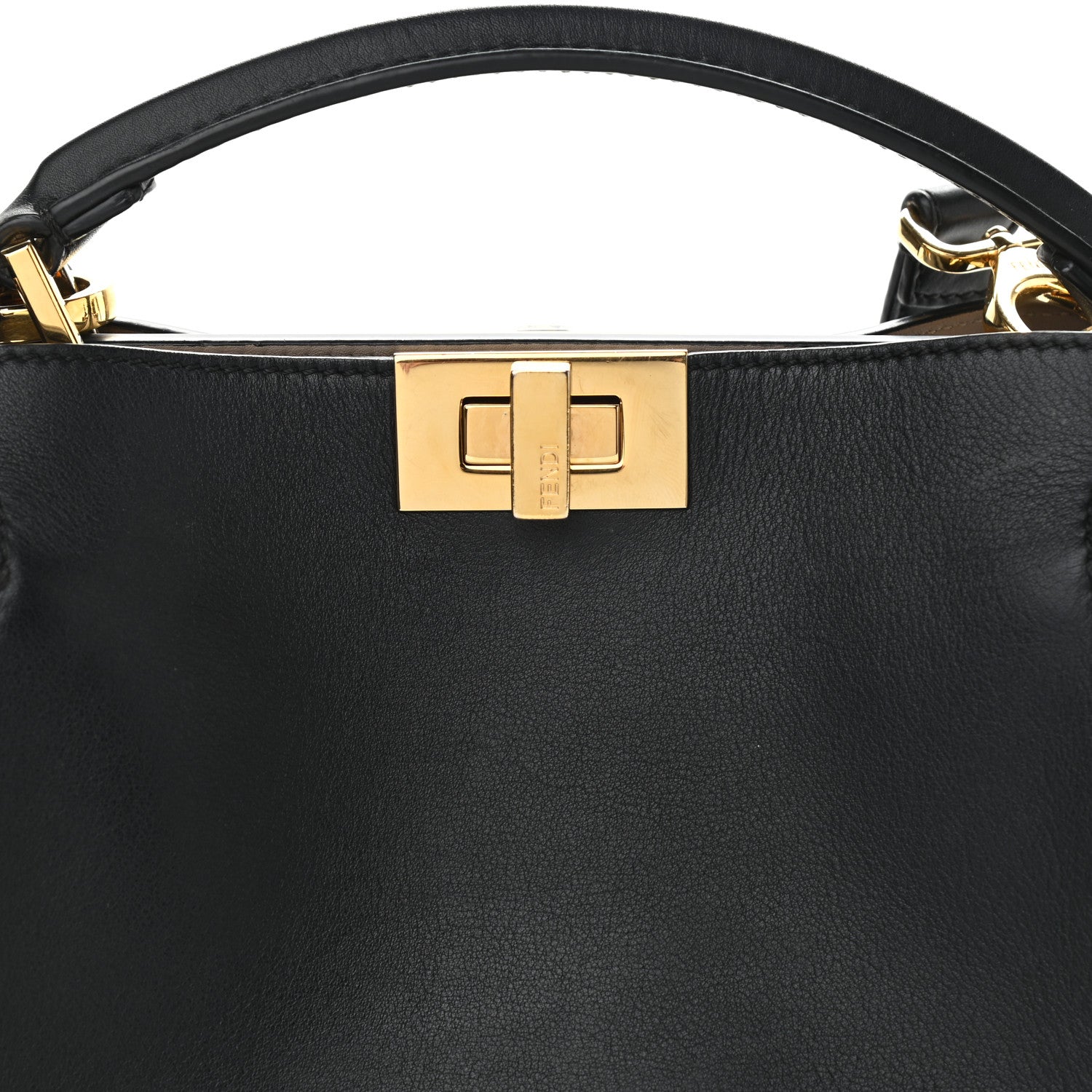 Fendi Vitello Medium Peekaboo Iconic Essentially Satchel Black 8 of 11