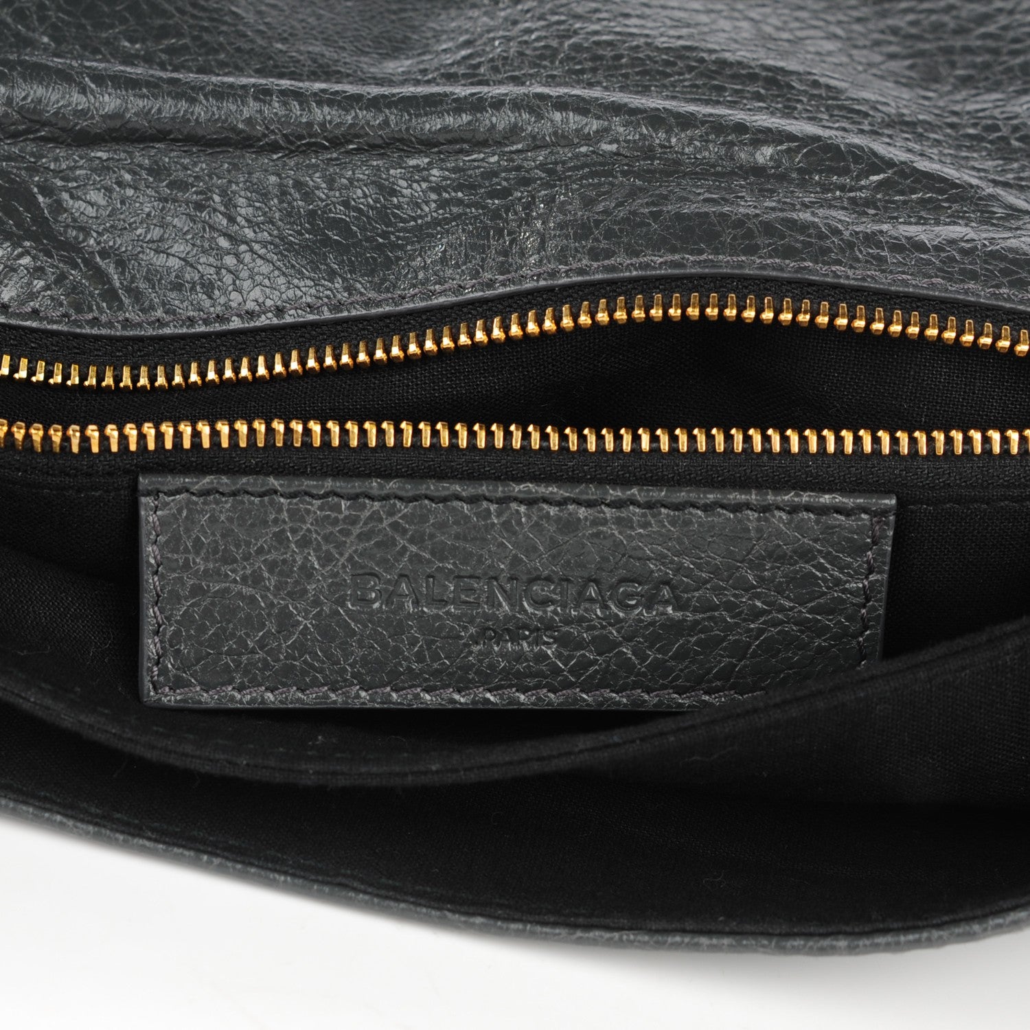 Balenciaga Agneau Giant 12 Gold Hardware Envelope Strap Clutch Gris Fossile 6 of 7