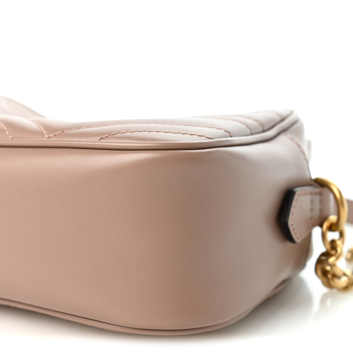 Gucci Calfskin Matelasse Small GG Marmont Chain Shoulder Bag Porcelain Rose 10 of 11