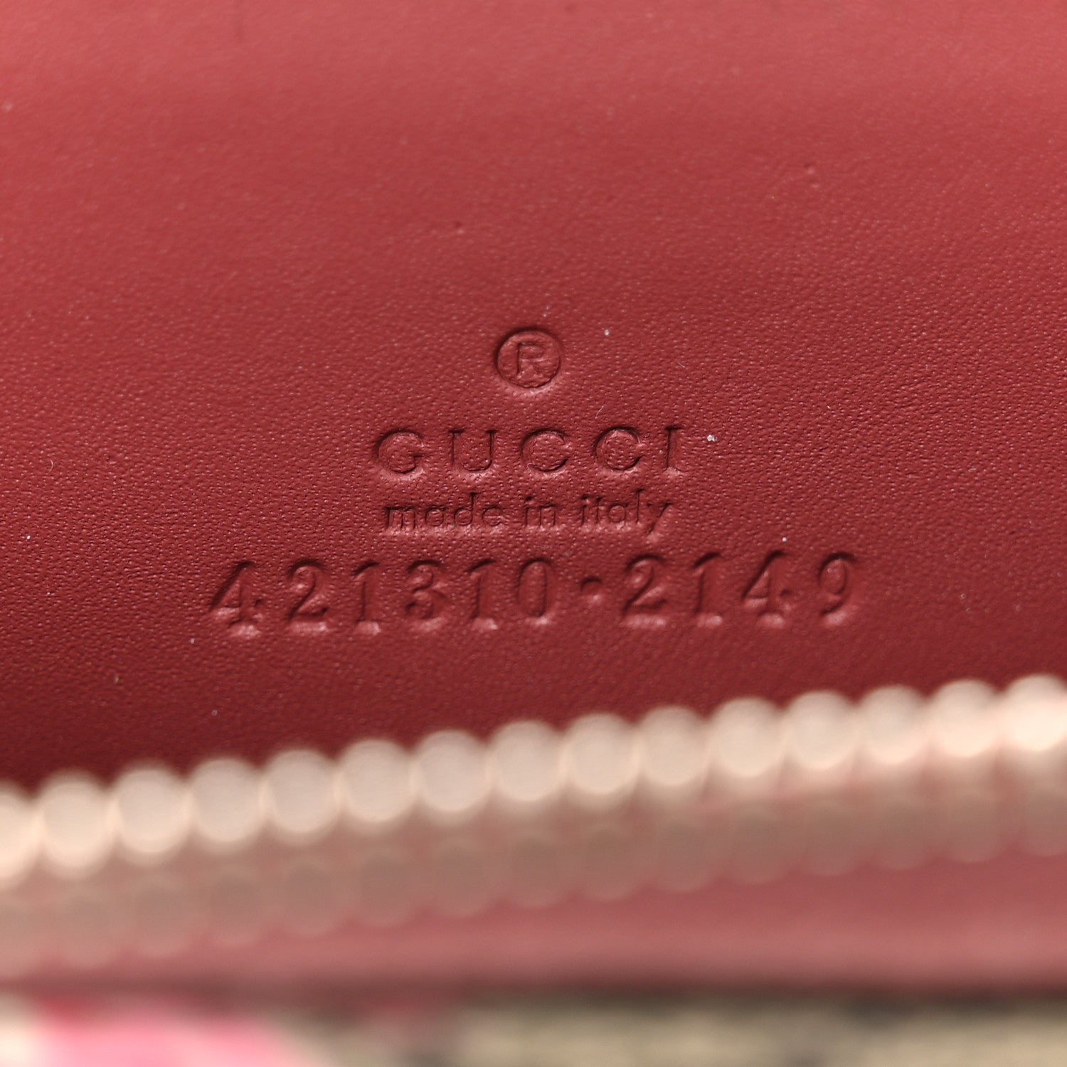 Gucci GG Supreme Monogram Blooms Zip Around Card Case Wallet Beige Multicolor Dry Rose 6 of 8