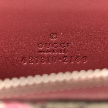 Gucci GG Supreme Monogram Blooms Zip Around Card Case Wallet Beige Multicolor Dry Rose 6 of 8