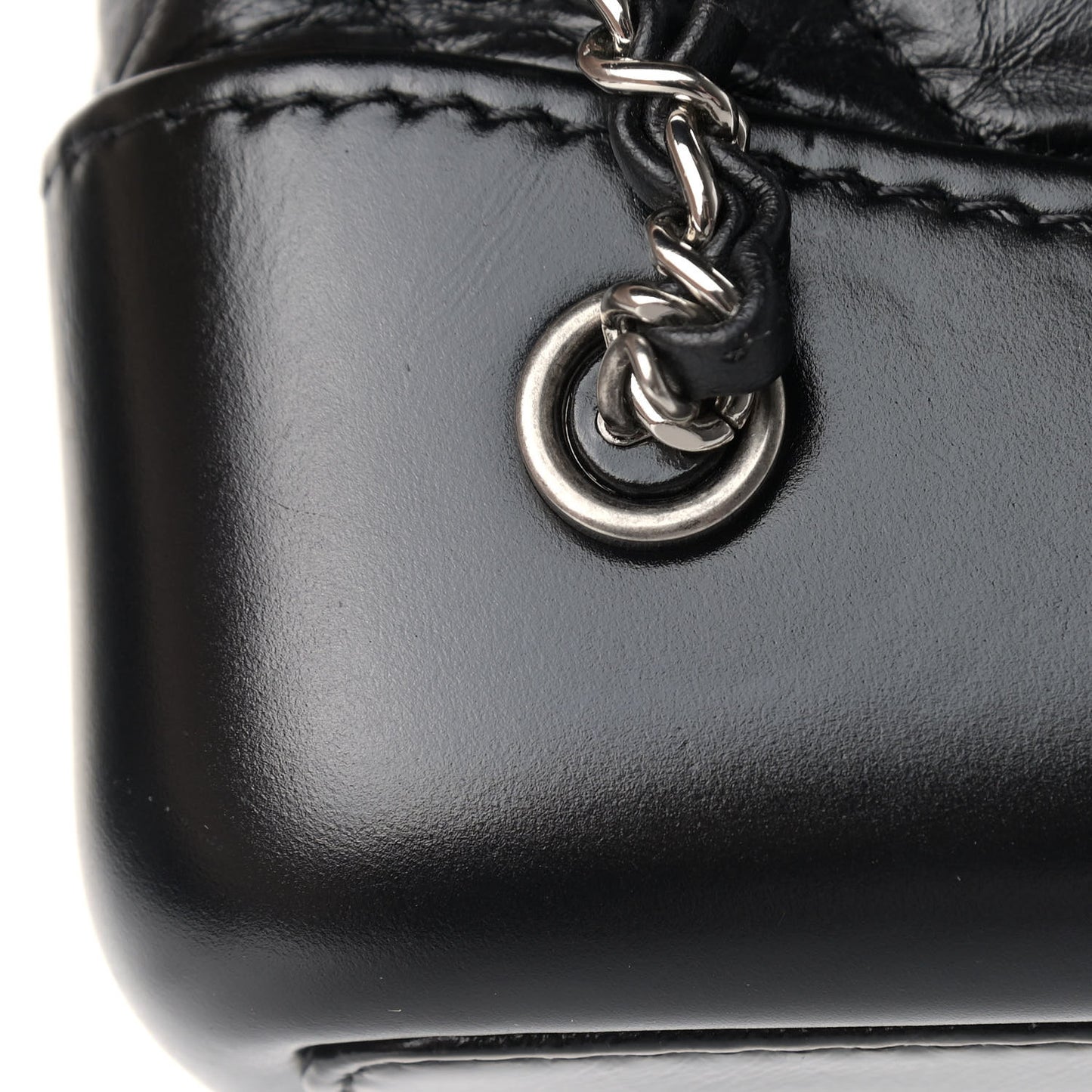 Aged Calfskin Chevron Quilted Small Gabrielle Backpack Black