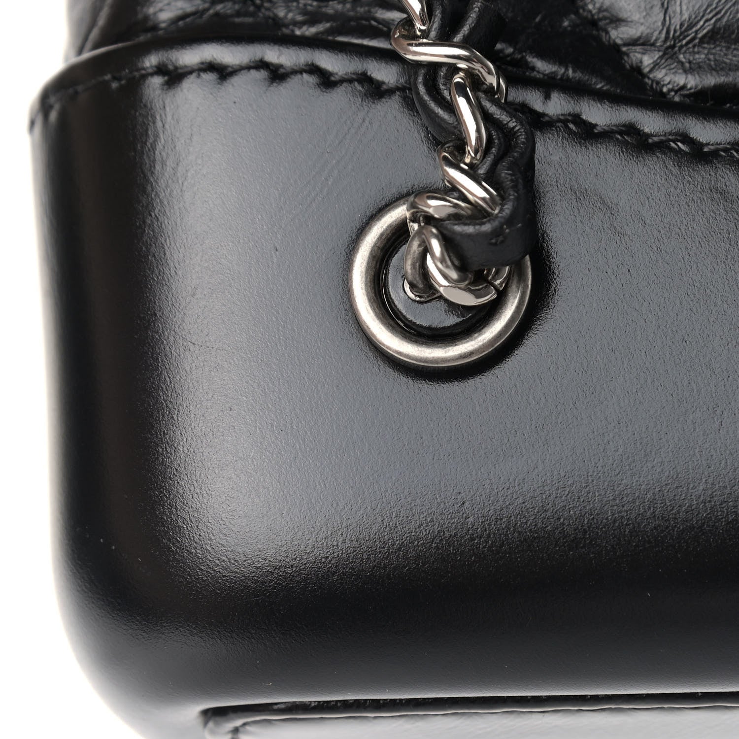 Chanel Aged Calfskin Chevron Quilted Small Gabrielle Backpack Black 12 of 12