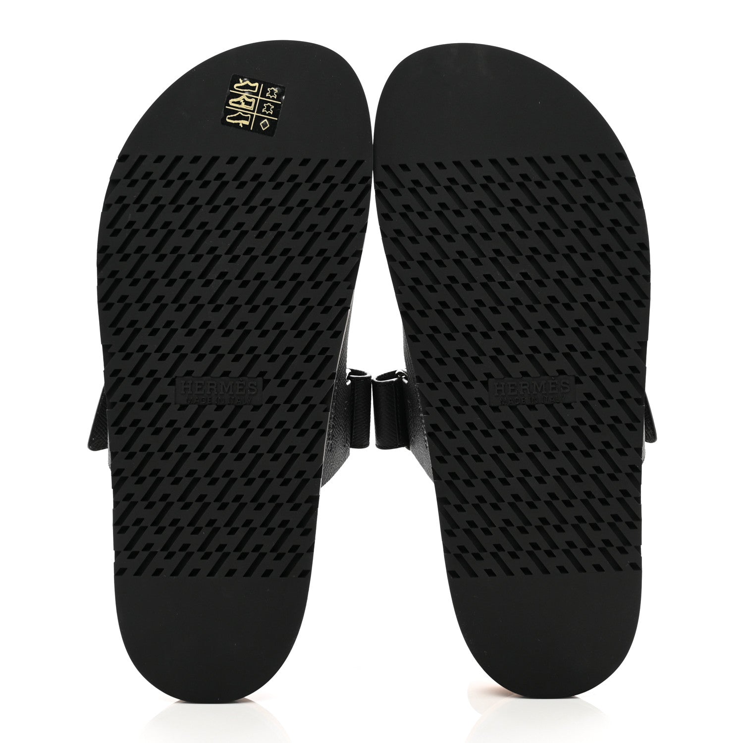 Hermes Epsom Mens Chypre Sandals 41.5 Black Natural 5 of 9