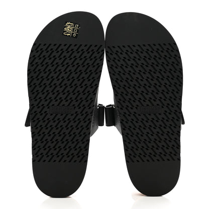 Hermes Epsom Mens Chypre Sandals 41.5 Black Natural 5 of 9