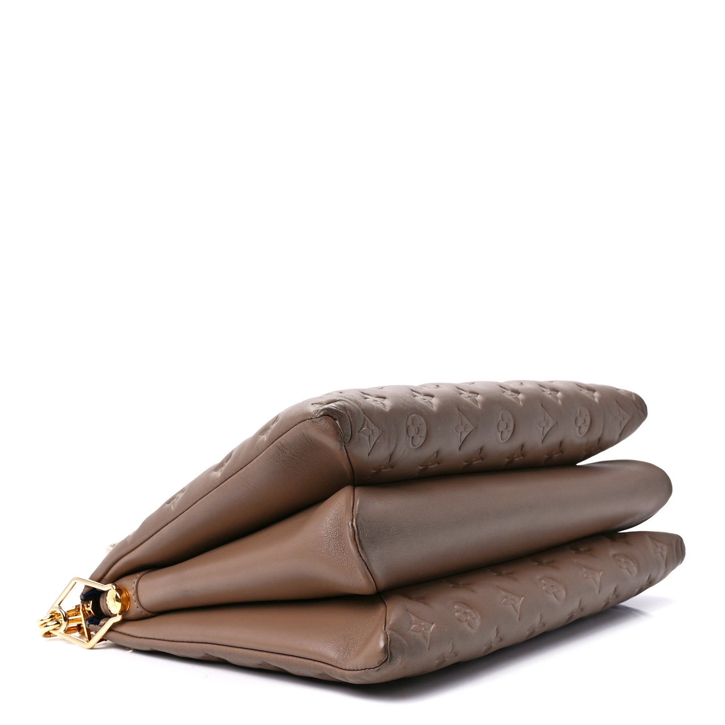 Lambskin Embossed Monogram Coussin MM Taupe
