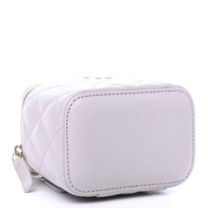 Chanel Lambskin Quilted Top Handle Mini Vanity Case With Chain Grey 3 of 4