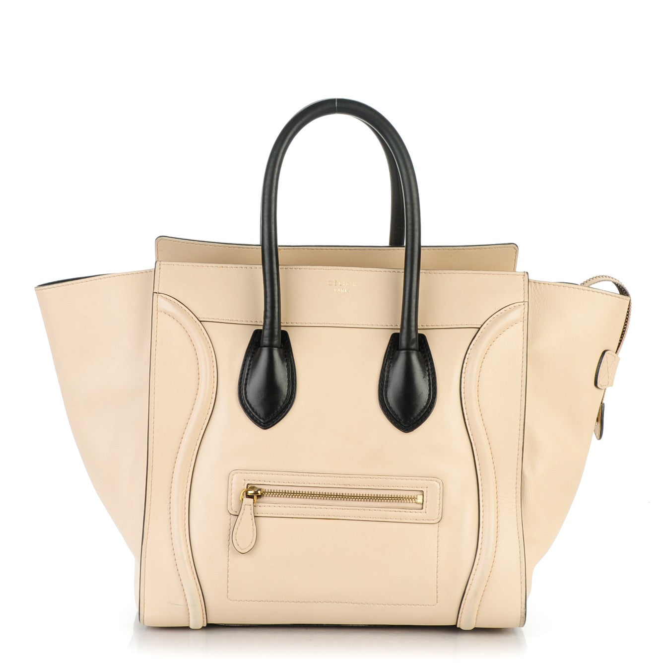 Celine Satin Calfskin Mini Luggage Powder Black 1 of 14