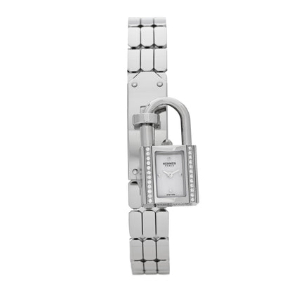 Hermes Stainless Steel Diamond 16mm Kelly Quartz Watch 1 of 5