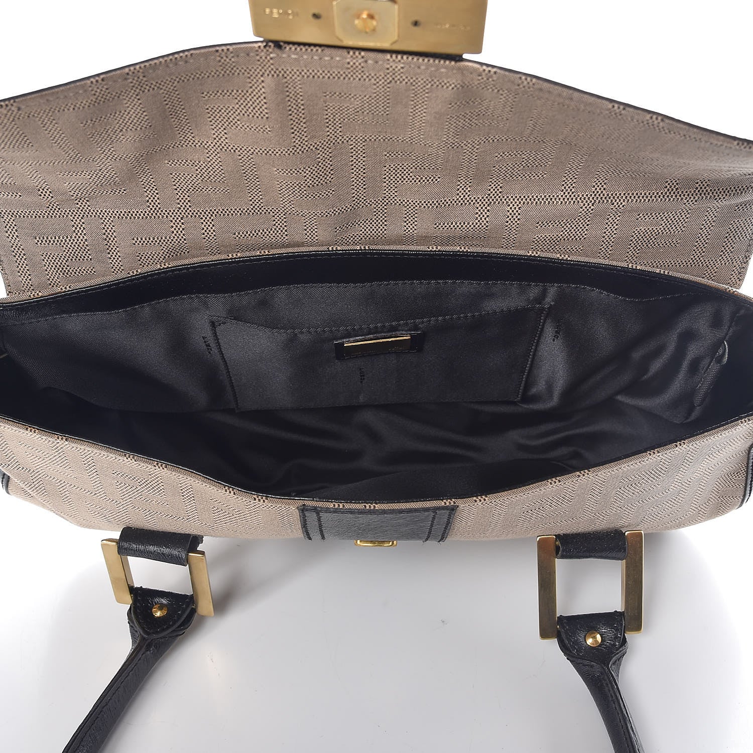 Fendi Zucca Shadow Shoulder Bag Black 7 of 9
