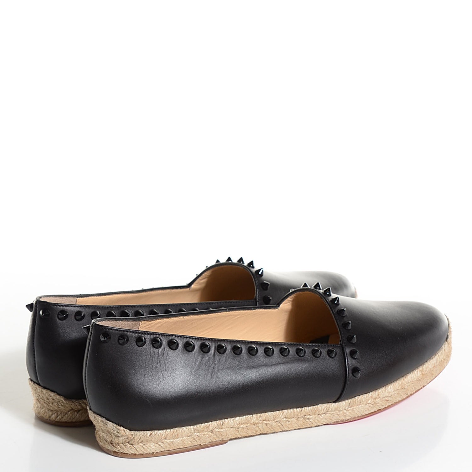 Christian Louboutin CHRISTIAN LOUBOUTIN Calfskin Ares Flat Espadrilles 41 11 Black 5 of 8